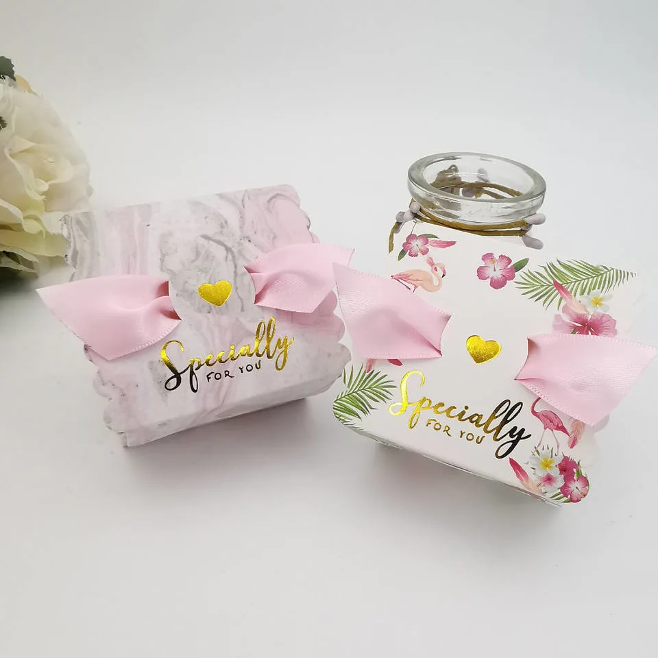 Custom Food Birthday Packaging Paper Gift Box with Ribbon Closure