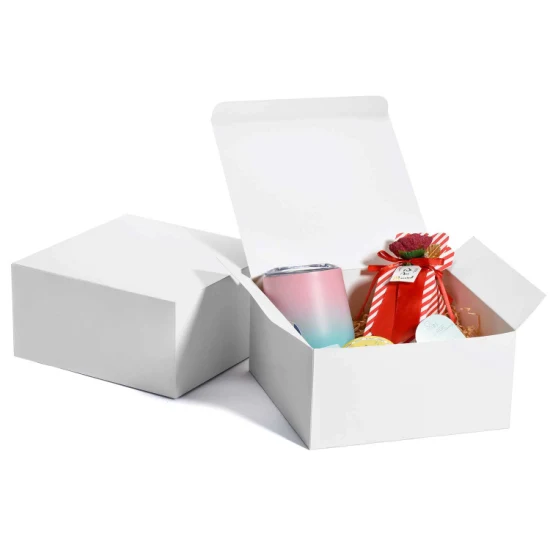 20,3 x 20,3 x 10,2 cm große weiße Geschenkboxen mit Deckel, Geschenkbox für Brautjungfern aus recycelbarem Papier, große Geschenkbox für Geschenke, Muttertag, Geburtstagsfeier, Abschlussfeier, Urlaub