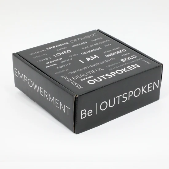 Kundenspezifische robuste schwarze Papierbox aus Wellpappe mit bedrucktem Versandkarton