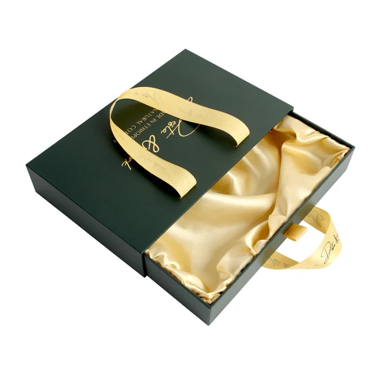 Luxuriöse Geschenkpapierbox mit Schiebeschublade für Dessous-Verpackung mit Satinfutter