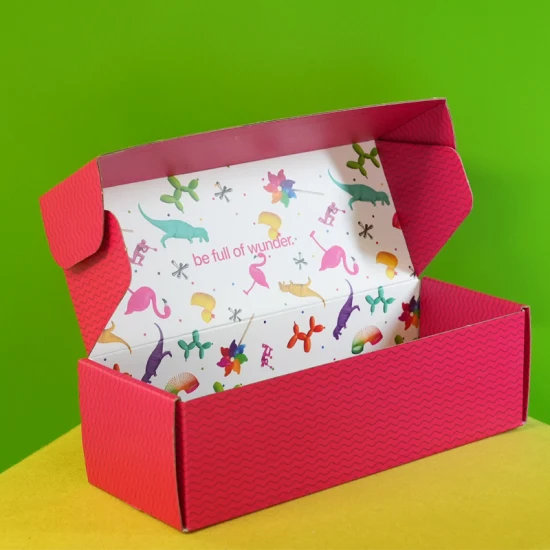 Heißer Verkauf benutzerdefinierte Druck Logo Farbe rosa Karton Papier Großhandel Blumenverpackung mit Einsatz