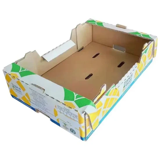 CMYK-Druckfarbe Wellpappenverpackung Obstkisten für den Versand von isolierten Kartonprodukten