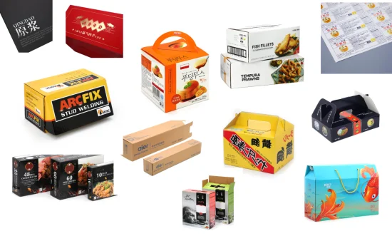Kundenspezifische, bunt bedruckte Geschenkpapierbox aus Kraftwellpappe mit E/B-Welle für Lebensmittel/Bier/Nudeln/Kekse/getrocknete Meeresfrüchte aus Obst/Getränke/Tee
