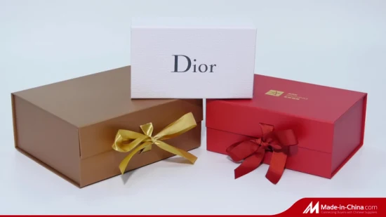 Kundenspezifische, luxuriöse, große, zusammenklappbare Hochzeitskleid-Verpackung, Geschenkpapierbox mit Magnetverschluss