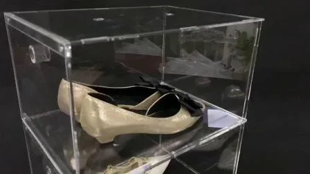 Großhandel durchsichtige, magnetische, stapelbare, abnehmbare Nike-Schuhpräsentationsbox aus Acryl mit Deckel