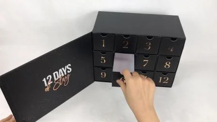 Riesige, individuelle Geschenkbox aus Pappe, Schleife, Weihnachtsgeschenkbox, Adventskalender-Paket, Aufbewahrungsboxen, OEM-Logo-Boxen mit Deckel